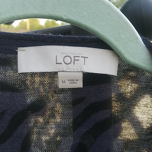 Sheer Cardigan Shruf Black Purple Zebra Size M - Picture 2 of 4